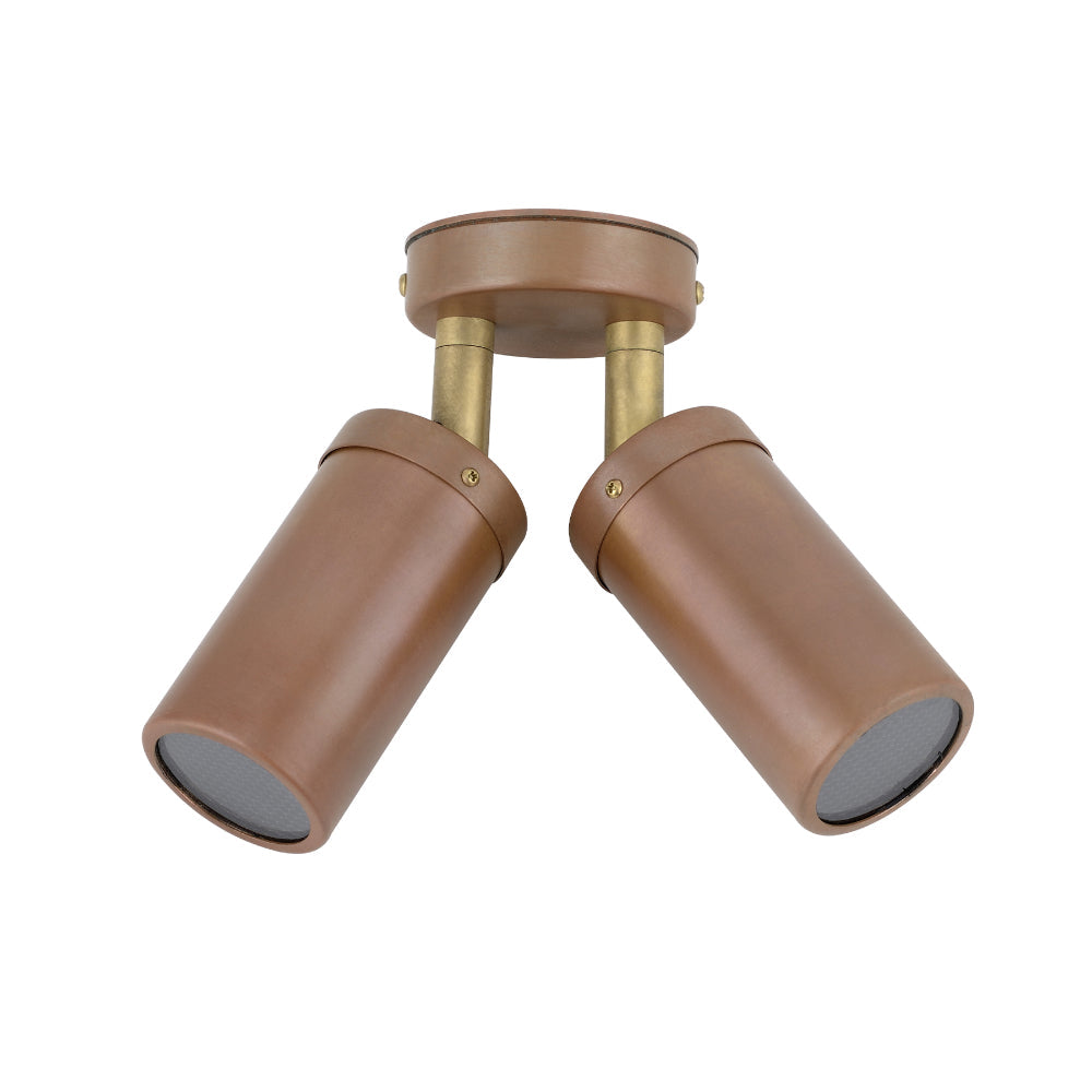 Double Adjustable Wall Light Aged Copper GU1